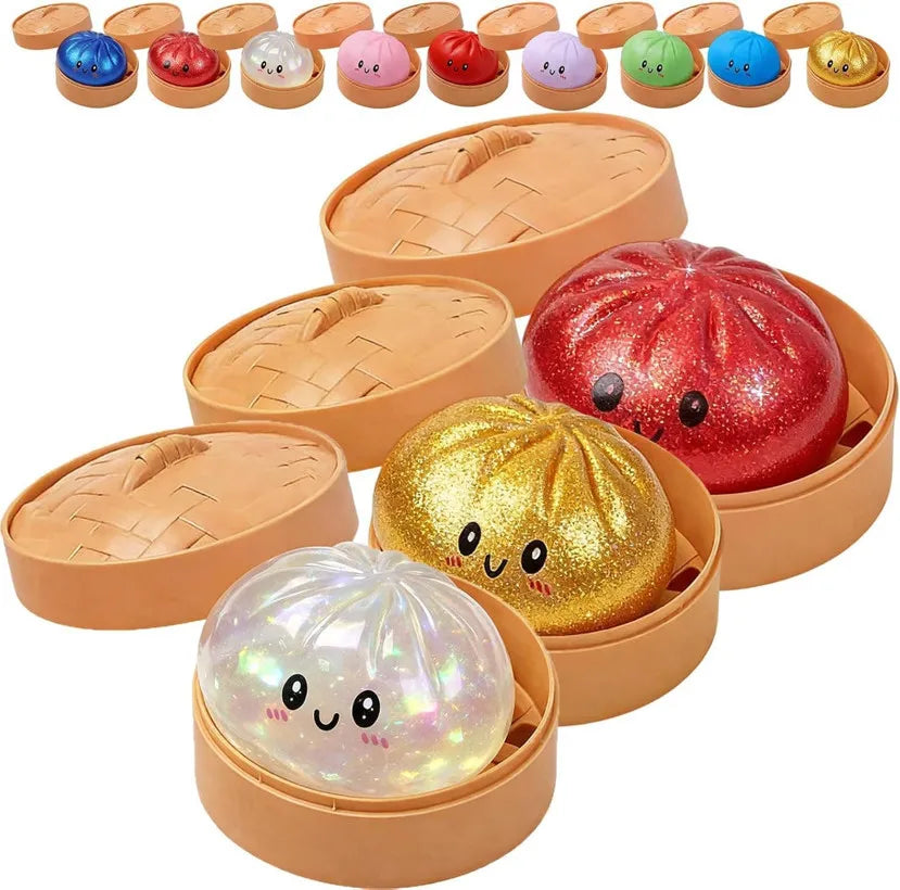 Soft Gel Simulation Bun Squishy Toy Creative Stress Relief Fidget Toy Blind Box for Adults