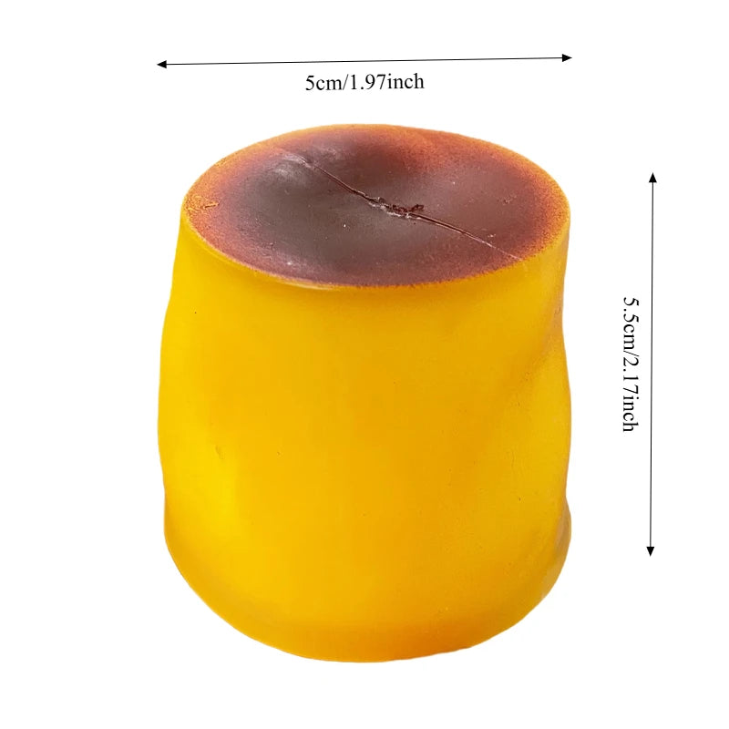 Crunchy Squishy Caramel Pudding Stress Ball Fidget Toys Food-shaped Pudding ASMR Sensory Stress Relief Toys for Adults Gift