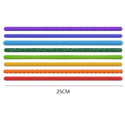 8PCS Textured Flexible Sensory Fidget Sticks Stress Anxiety Relief Toys ADHD Quiet Calming Down Gifts For Teens Boys Girls
