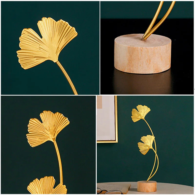 Modern Feather Wooden Decorations Simple Miniature Figurines for Living Room Table Office Home Decoration Accessories