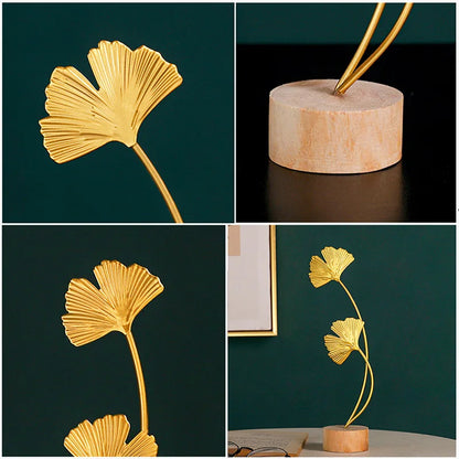 Modern Feather Wooden Decorations Simple Miniature Figurines for Living Room Table Office Home Decoration Accessories