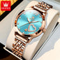 OLEVS 5189 Love Diamond Inlaid Steel Band Women's Quartz Watch