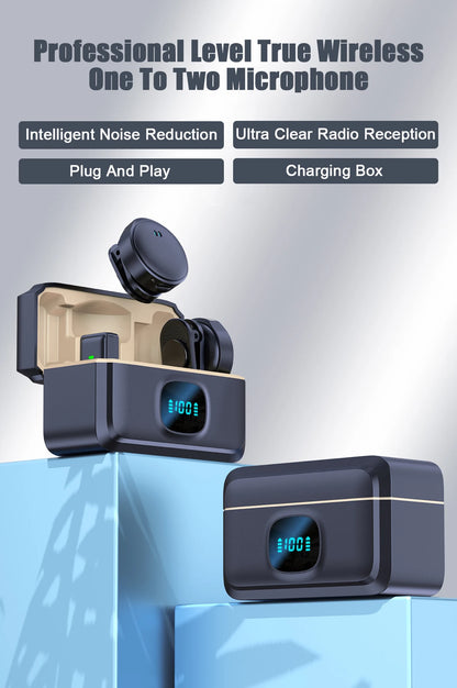 Dual Wireless Lavalier Lapel Professional Microphone Buttonhole Tie Mic Mini For iPhone Android Cell Mobile Phone PC Audio Micro
