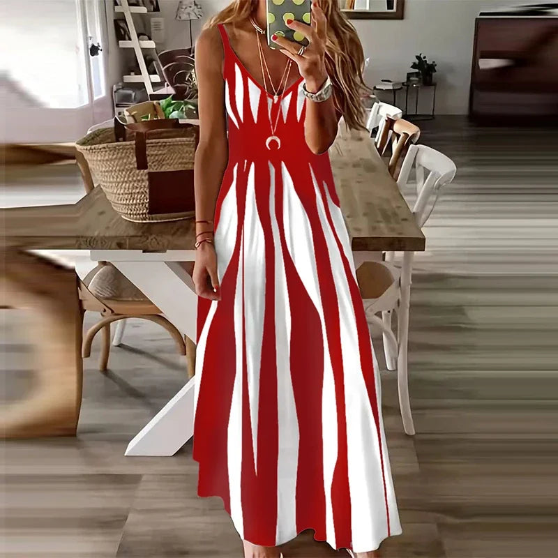 Women's New Fashion Zebra Pattern Dress Summer Fashion Comfortable Casual Dress