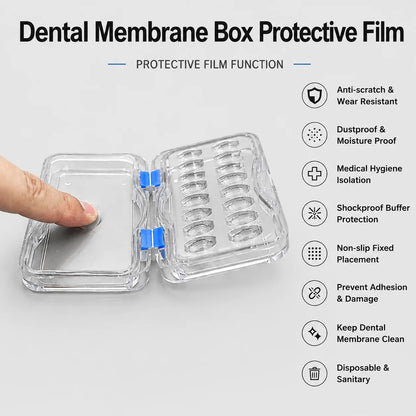 Dental Veneer Membrane Box with Film Transparent Denture Storage Box with 6/16 Hole for Small Crown Dentistry Materials Tools