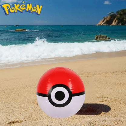 Pokemon Cartoon Beach Ball Inflatable Poke Ball Water Toy Parent-child Volleyball Children's Elastic Sports Birthday Gift