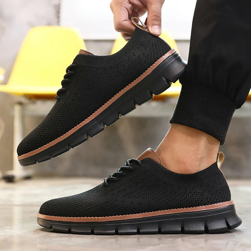 Ultra-Light Casual Knitted Shoes for Men Breathable Slip-Resistant Sneakers 2025 Flexible Soft Sole Trendy Comfortable Shoes Men