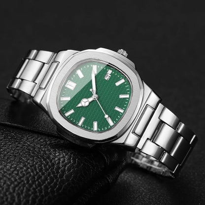 2/4PCS Fashion Men Business Watches Set Simple Square Mens Quartz Watch with Calendar Reloj Hombre（Without Box）