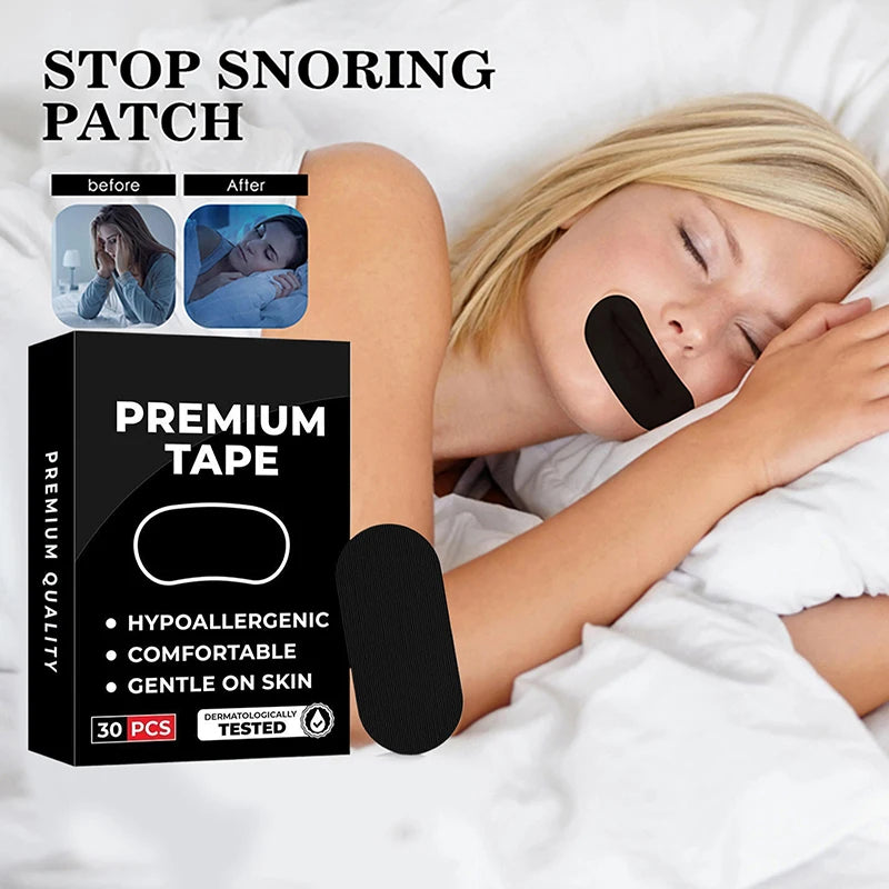 30Pcs Anti-Snoring Mouth Tape, Nasal Strips for Mouth Breathing Snore Prevention