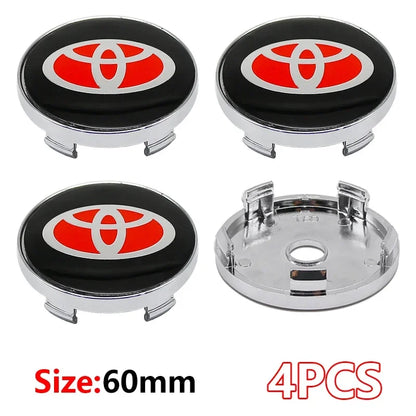 4Pcs 60mm For Car emblem Wheel hub Center Cap Badge covers sticker Decals Styling For Toyota Corolla RAV4 LEVIN Yaris C-HR Camry
