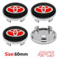 4Pcs 60mm For Car emblem Wheel hub Center Cap Badge covers sticker Decals Styling For Toyota Corolla RAV4 LEVIN Yaris C-HR Camry