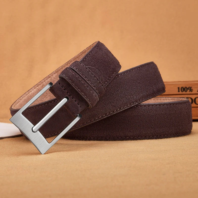 New Style Fashion Brand Welour Genuine Leather Belt For Jeans Leather Belt Men Mens Belts Luxury Suede Belt Straps