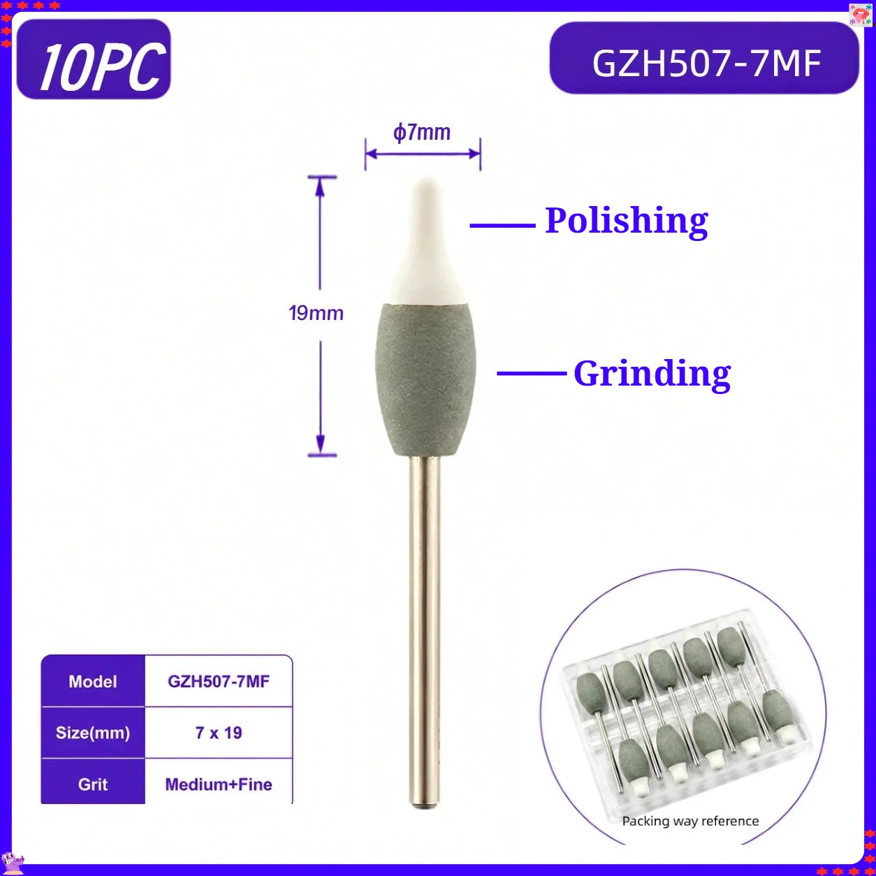 Dental Lab 2-in-1 Grinding Polishing Hand Tool for Pre-Sintered Zirconia Green State Zirconia Restoration Finishing Rotary Tool