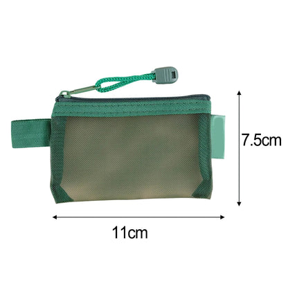 Zipper Mesh Bag Nylon Small Makeup Zipper Mesh Pouch Earphone Storage Bags Multi-purpose Square Bag Coin Bag