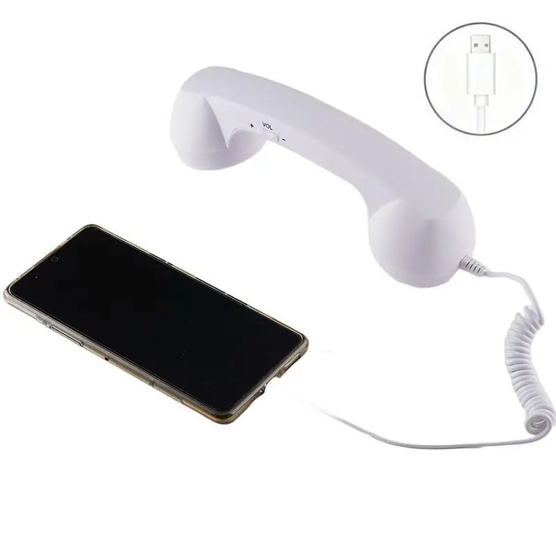 3.5mm Universal Retro Telephone Handset Retro Telephone Receiver Handset Mini Microphone Speaker for Mobile Phones Computers