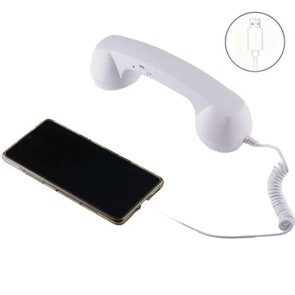 3.5mm Universal Retro Telephone Handset Retro Telephone Receiver Handset Mini Microphone Speaker for Mobile Phones Computers