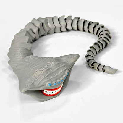 Bloop Sea Monster 3D Printed Flexible Articulated Fidget Toy – Sea Eater Deep Sea Creature Collectible Stress Relief Desk Toy