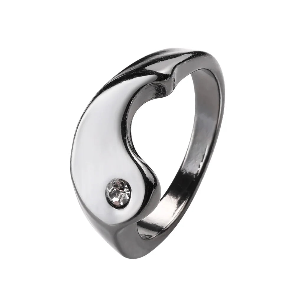 Couple Bracelets Rings Yin Yang Tai Chi Alloy Pendant Adjustable Braid Chain Necklace Matching Lover Bracelet Necklace Earring