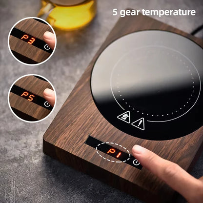 Heated Cup Mat Warmer Hot Tea Makers 5 Gear Temperature Cup 100°C Automatic Warmer Coaster Heaters Coffee Milk Tea Heating Pad