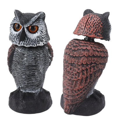 Owl Decoy to Scare Birds Owl Decoy Plastic Shake Head Owl Decoy To Scare Birds Away Scarecrow Fake Owl Outdoor Garden Decoration
