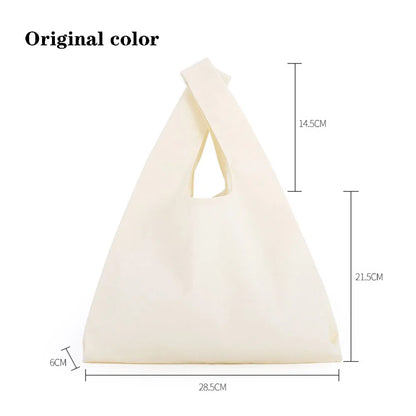 Canvas Cotton bag grocery handbag Foldable Fabric tote bag portable Storage organizer Shopping bag for woman Cloth organizer bag