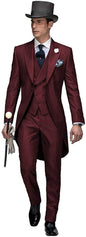 3 Piece Solid Men Suit Wedding Groom Tuxedo Long Blazer Best Man Formal Prom Male Suit Fashion Costume Homme (Jacket+Vest+Pants)