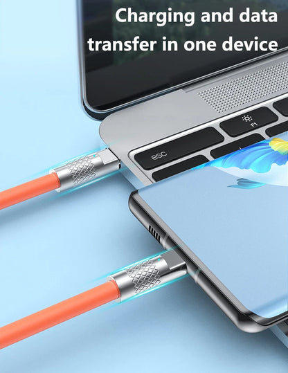 120w 6a Super Fast Charge PD Type C Liquid Silicone Cable Quick Charge 1M 2M Usb Cable Usb C to C Charger Cable