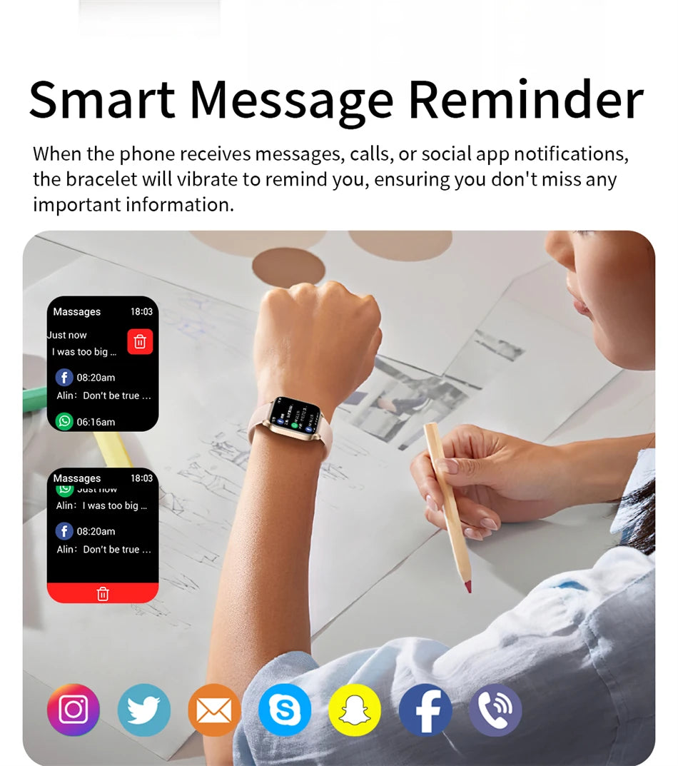 LIGE Smart Watch Answer/Make Call 1.85" Smartwatch for Android iOS Heart Rate Sleep Monitor Pedometer Waterproof Fitness Watches