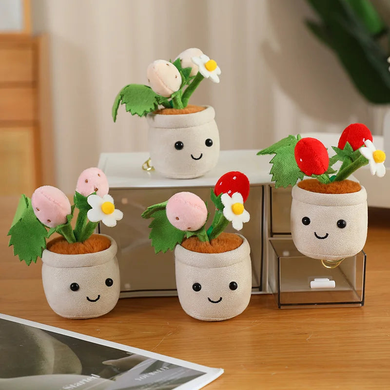 Green Plant Potted Plants Lily Flowers Strawberries Lotus Flowers Persimmons Morning Glory Ornament Soft Birthday Gifts Decor