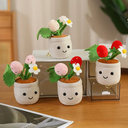 Green Plant Potted Plants Lily Flowers Strawberries Lotus Flowers Persimmons Morning Glory Ornament Soft Birthday Gifts Decor