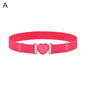 2022 Children Stretch Belts Girls Multicolor Adjustable Elastic Waist Belts with Heart Shape Buckle Waistband Accessories