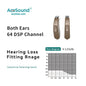 Acosound 64-channel Bluetooth hearing aid, audiogram programmable, high power, for moderate to severe hearing loss and deafness