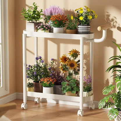 Indoor shelf Simple flower stand Universal wheel Balcony Living room storage rack Various colors Versatile flower stand Shelf