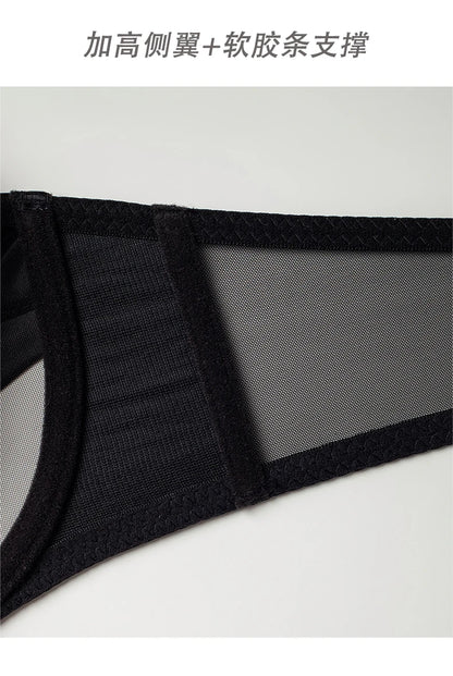 섹시 Push Up Bra Victoria Style - Wireless Slimming Lingerie Large Breasts, French Thin Tapered Bralette Anti Sag T-Shirt Bra