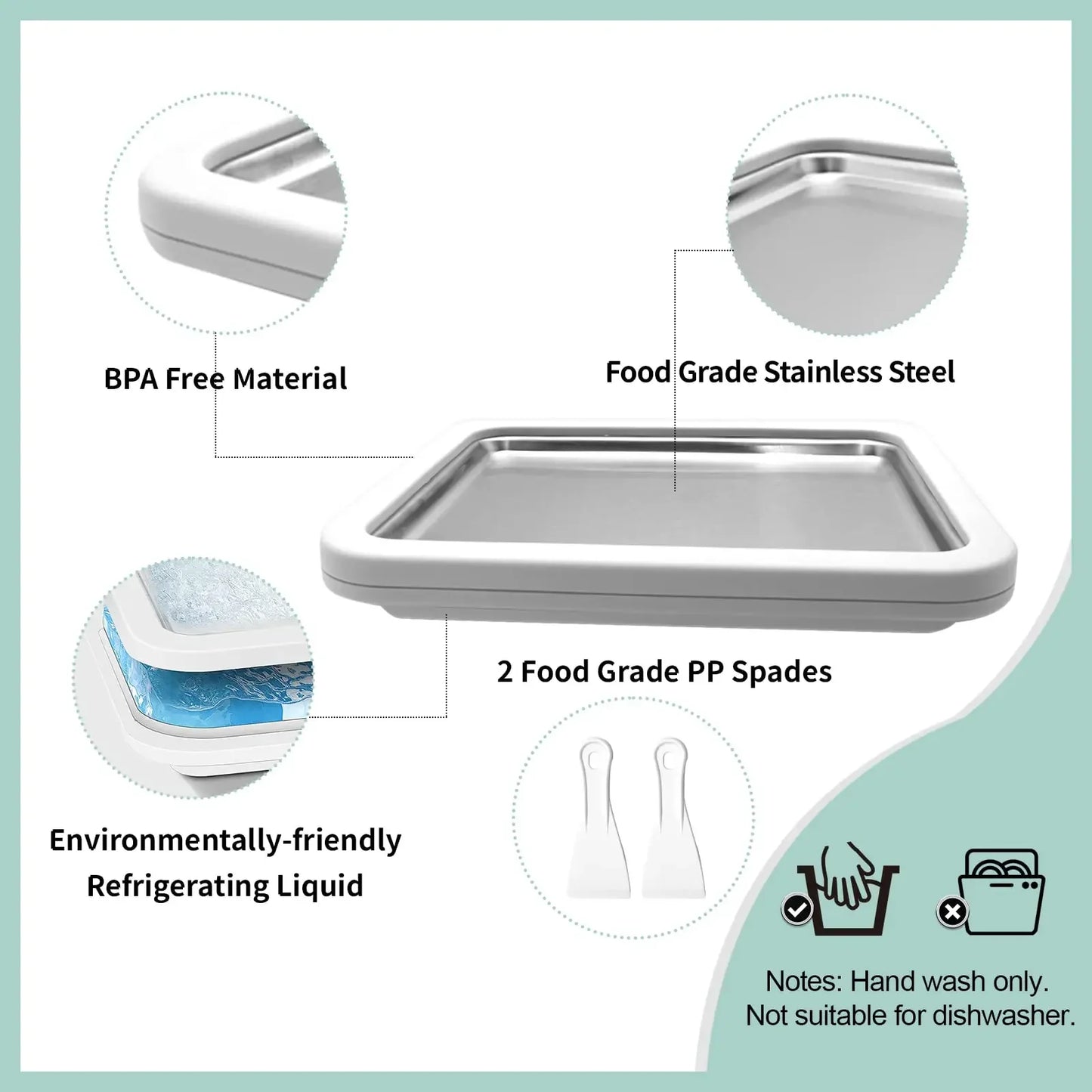 Household DIY Rolled Fried Ice Cream Maker Multifunctional Cold Sweet Ice Pan Frozen Yogurt Gelato Machine Homemade Frozen Desse