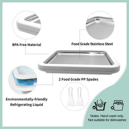 Household DIY Rolled Fried Ice Cream Maker Multifunctional Cold Sweet Ice Pan Frozen Yogurt Gelato Machine Homemade Frozen Desse