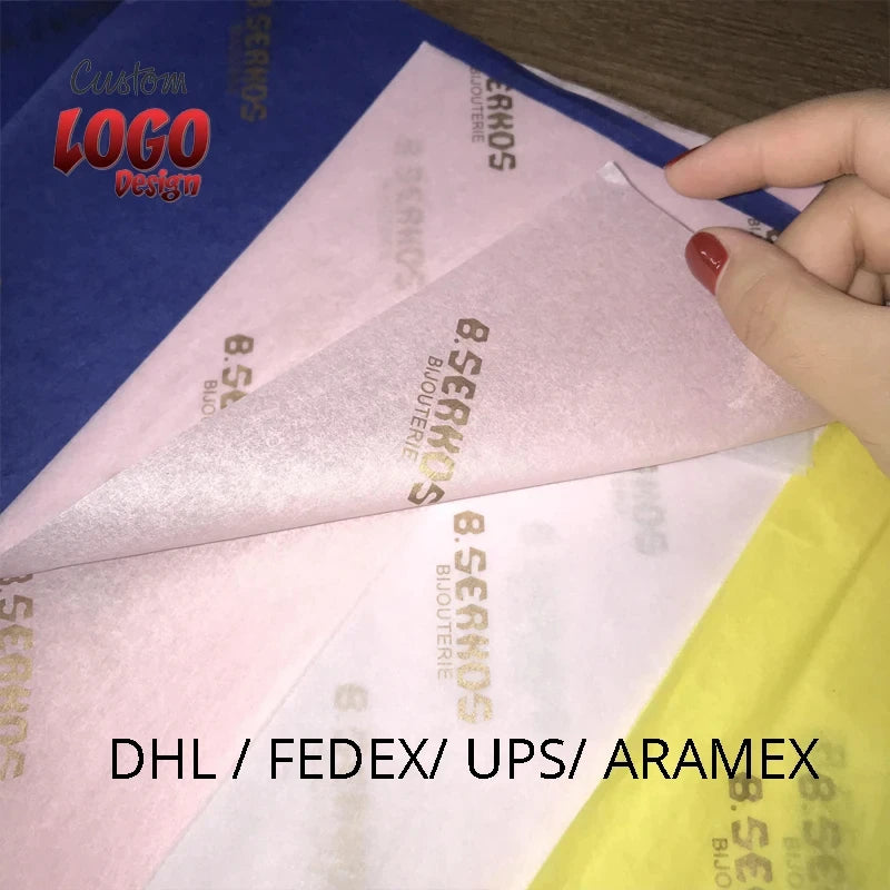 500Pcs/Lot Eco Friendly Color Tissue Paper Custom Logo Branded For Clothing T Shirt Gift Wrapping Packagingr