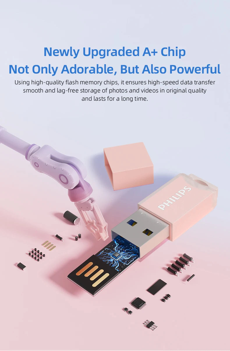 PHILIPS Cute 128GB USB Flash Drive Novelty Soft Silicone Memory Stick USB Thumb-Drive Cartoon for PC/Tablets/Mac/Laptop