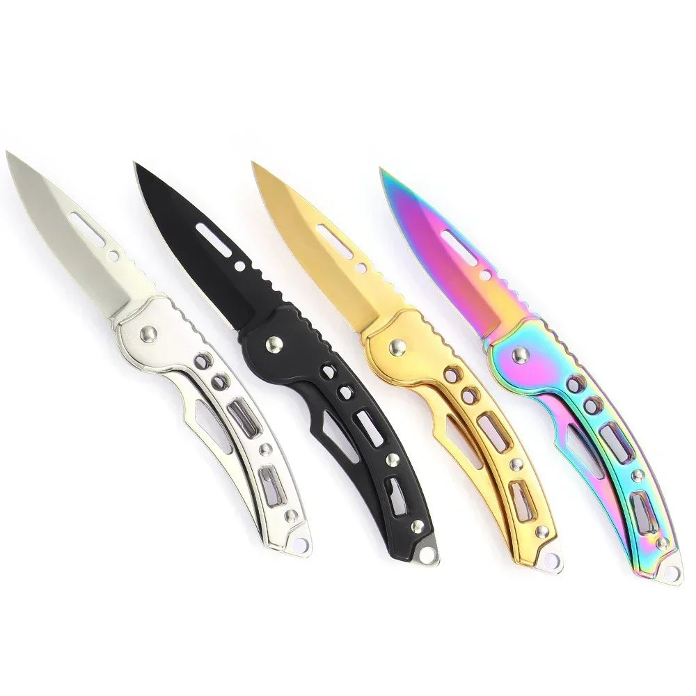 NEW Stainless Steel Folding Knife With Keychain Outdoor Carrying Knife Sharp Pocket Knife Fruit Knife Folding Knife Outdoor Tool