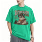 Vintage Washed Western Cowboy Cat T-shirt Cute Animal Manga T-shirts Men Women Cotton Casual Oversized T Shirt Tops