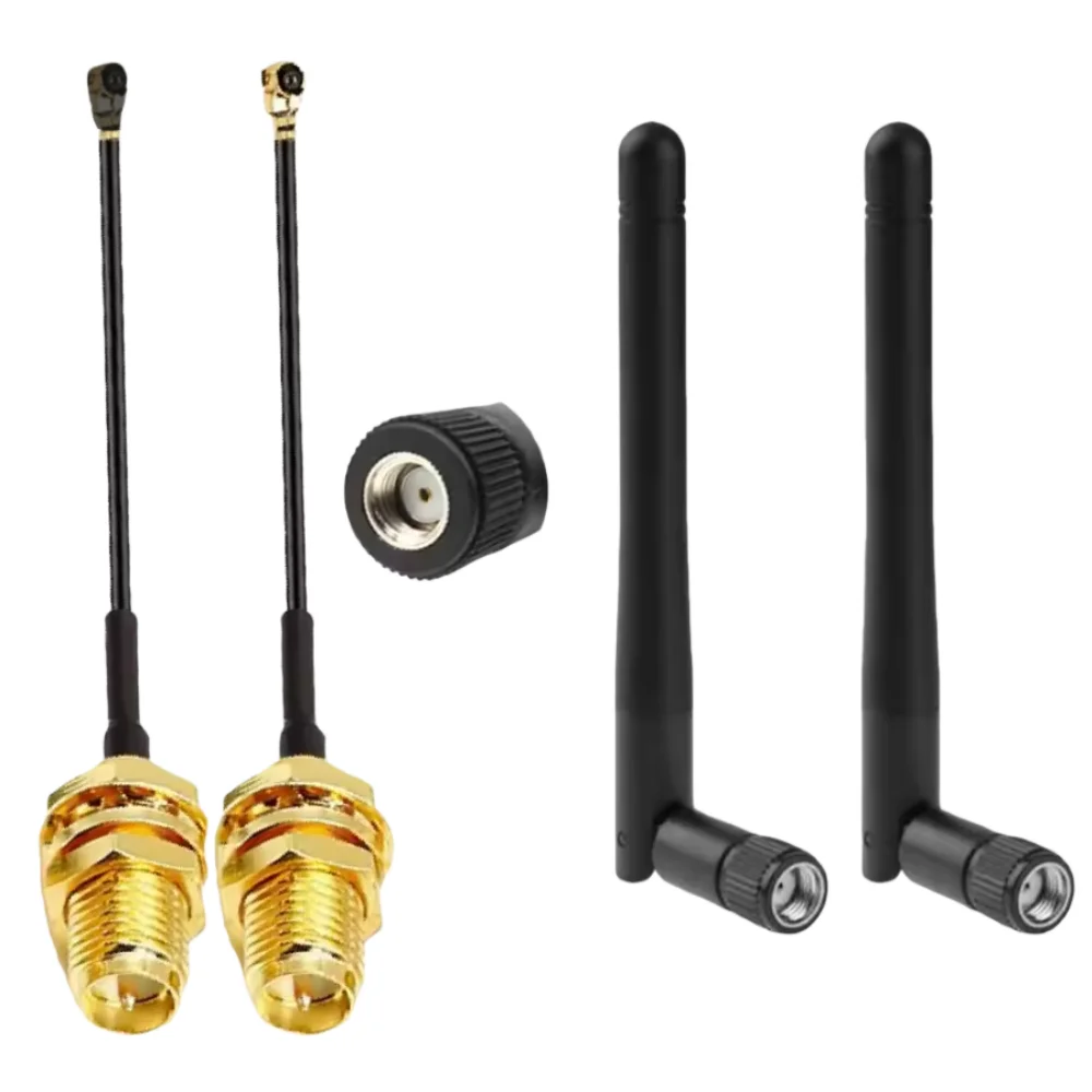 2.4GHz Folded Bluetooth ZigBee Antenna 3dBi with U.FL I-P-E-X-1 to SMA Connector 15cm For ESP8266 ESP32 WiFi Module 2PCS