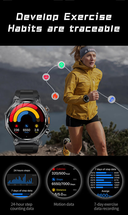 LIGE Nowy Smartwatch Męski 800 mAh Ultra Długa Żywotność Baterii Wodoodporny Zegarek Sportowy Outdoor Połączenia Bluetooth Wojskowy Smartwatch 2025