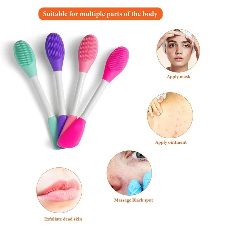 8/4/2pcs Face Brush Set Silicone Facial Mask Applicator Double-head Lotion Spatula Blackhead Face Lip Exfoliator Skin Care Tools