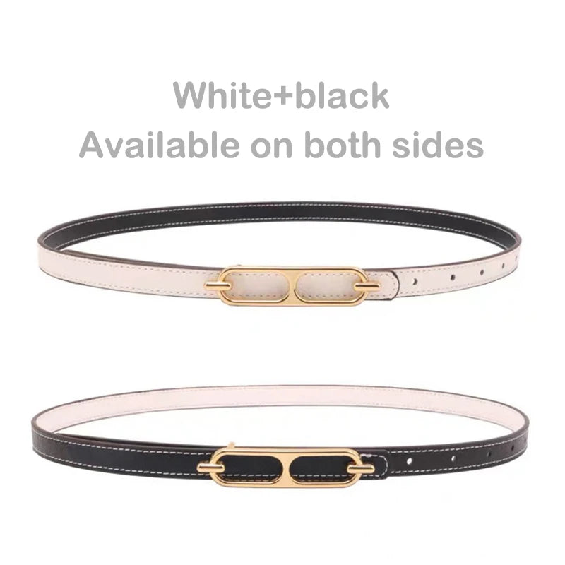 Casual Basic Porous Adjustable Double Sided Use Thin Belts For Women