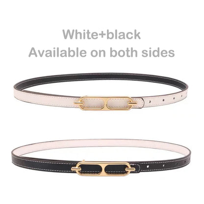 Casual Basic Porous Adjustable Double Sided Use Thin Belts For Women