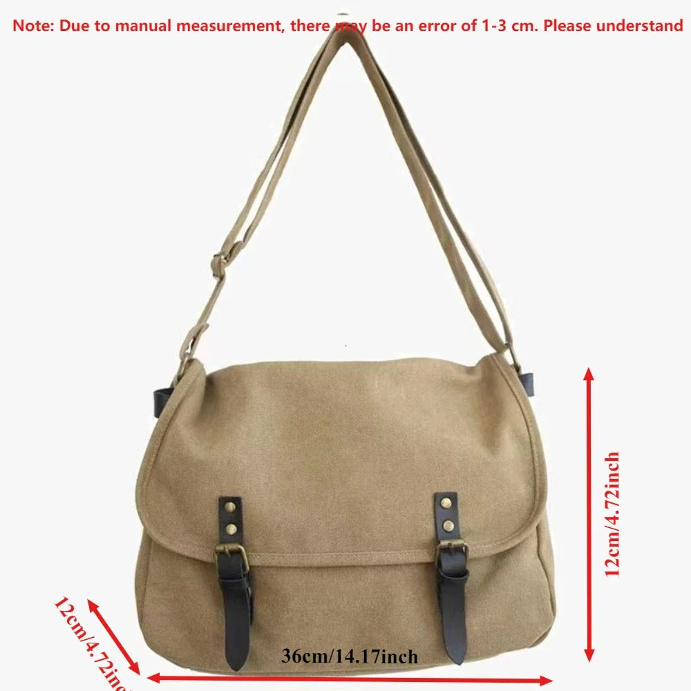 Canvas Large Capacity Mens Casual Handbags Vintage Shoulder Messenger Bag Leisure Student Satchel Package Bolsos Crossbody Bags