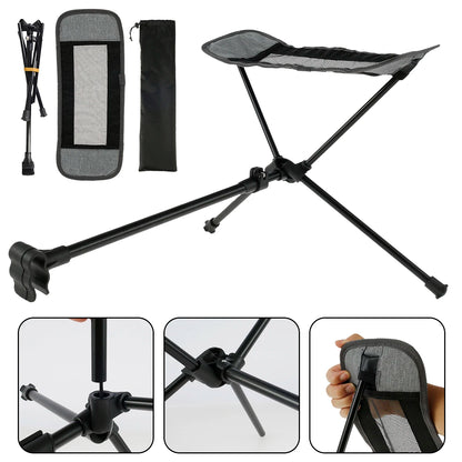 Camping Chair Foot Rest Ottoman Folding Attachable Leg Rest Recliner Lazy Retractable for Retractable Stool Hammock Beach Chair