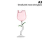 Rose-Shaped Red Wine Glasses Rose Shape Wine Glass With Colored Rose Leaves 150/400ml Rose Shaped Red Wine Goblet Cocktail Cup