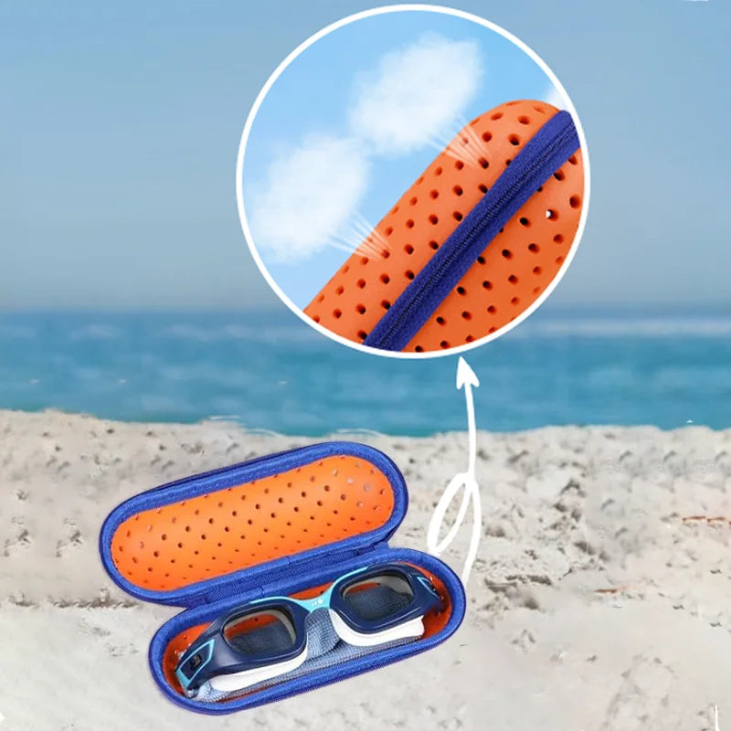 EVA Soft Swimming Glasses Organize Protector Glasses Case Swimming Gear Breathable Drainage Hole Portable Goggles Cover All Ages
