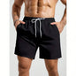 Palasendo Men's Plain Pocketed Drawstring Waist Beach Shorts, Suitable For Summer, Hawaiian, Men Dry Fit Orange Swim Trunks, Men Swim Trunk Matching, Men Beachwear, Plain Swim Trunks
